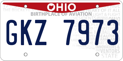 OH license plate GKZ7973