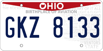 OH license plate GKZ8133