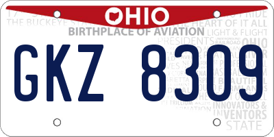OH license plate GKZ8309