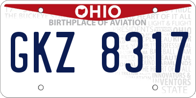 OH license plate GKZ8317