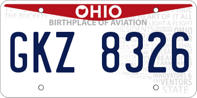 OH license plate GKZ8326