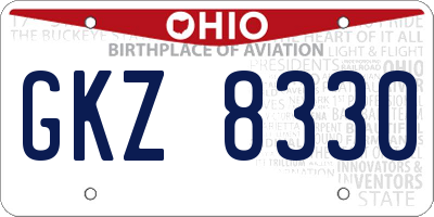 OH license plate GKZ8330
