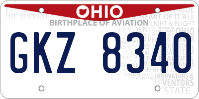 OH license plate GKZ8340