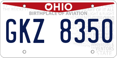 OH license plate GKZ8350
