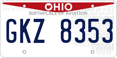 OH license plate GKZ8353