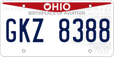 OH license plate GKZ8388