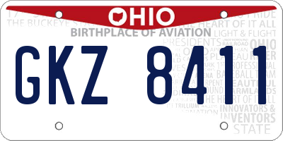 OH license plate GKZ8411