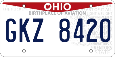 OH license plate GKZ8420