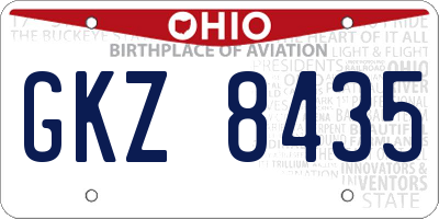 OH license plate GKZ8435
