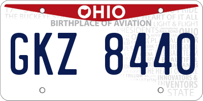 OH license plate GKZ8440