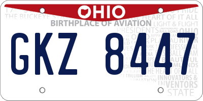 OH license plate GKZ8447