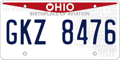 OH license plate GKZ8476