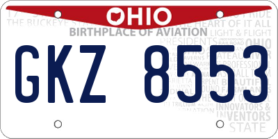 OH license plate GKZ8553