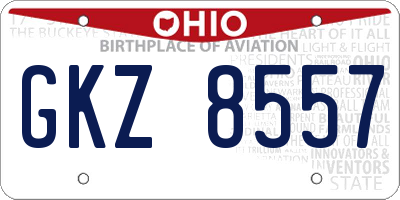 OH license plate GKZ8557