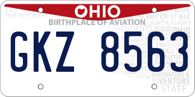 OH license plate GKZ8563