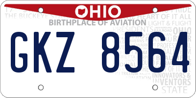 OH license plate GKZ8564