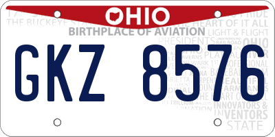 OH license plate GKZ8576