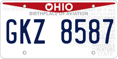 OH license plate GKZ8587