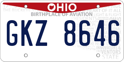 OH license plate GKZ8646