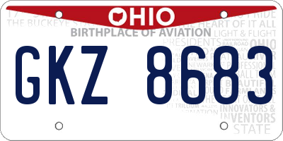 OH license plate GKZ8683