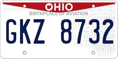 OH license plate GKZ8732