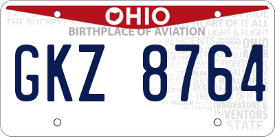OH license plate GKZ8764