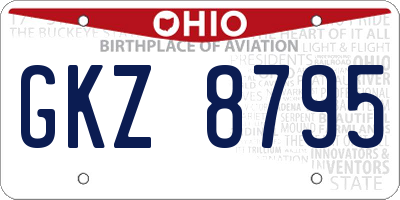 OH license plate GKZ8795