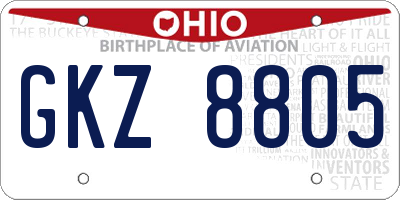 OH license plate GKZ8805