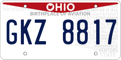 OH license plate GKZ8817