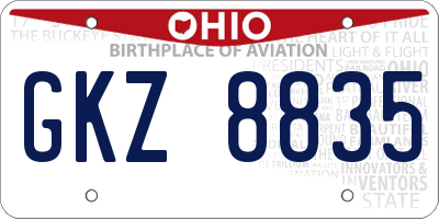 OH license plate GKZ8835