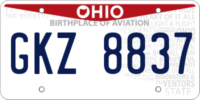 OH license plate GKZ8837