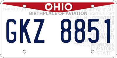 OH license plate GKZ8851