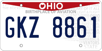 OH license plate GKZ8861