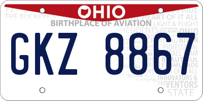 OH license plate GKZ8867