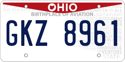 OH license plate GKZ8961