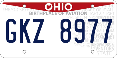 OH license plate GKZ8977