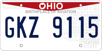 OH license plate GKZ9115