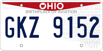 OH license plate GKZ9152