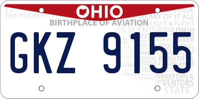 OH license plate GKZ9155
