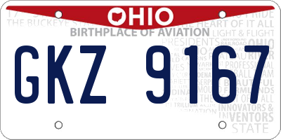 OH license plate GKZ9167