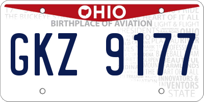 OH license plate GKZ9177
