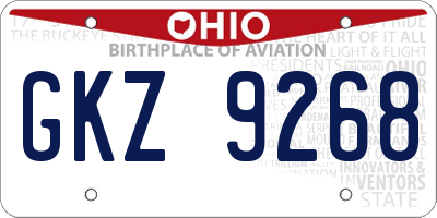OH license plate GKZ9268