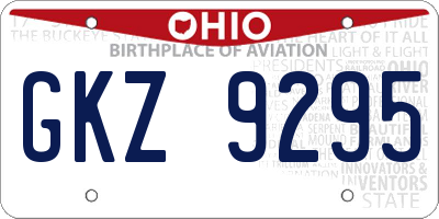 OH license plate GKZ9295