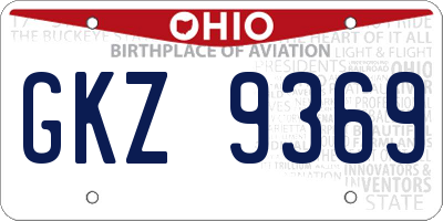 OH license plate GKZ9369