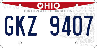 OH license plate GKZ9407