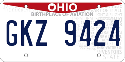 OH license plate GKZ9424