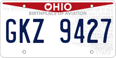 OH license plate GKZ9427