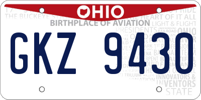 OH license plate GKZ9430