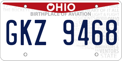 OH license plate GKZ9468