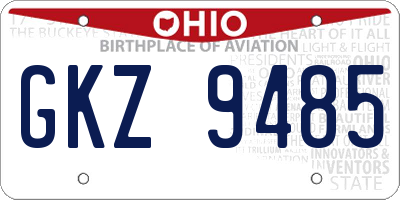 OH license plate GKZ9485